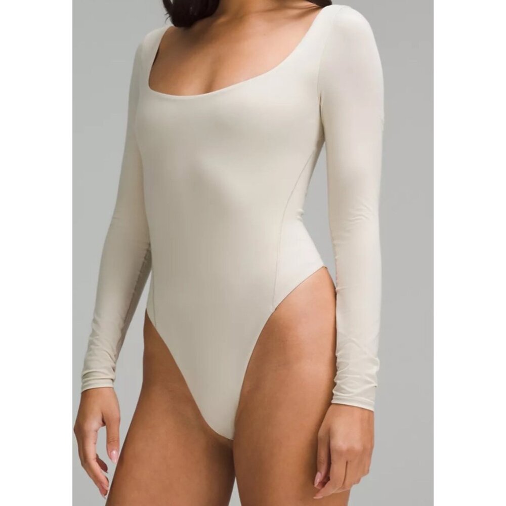 NWT Lululemon Ultra Soft Nulu Wundermost Long Sleeve Bodysuit Mojave Tan Size M - Picture 2 of 5